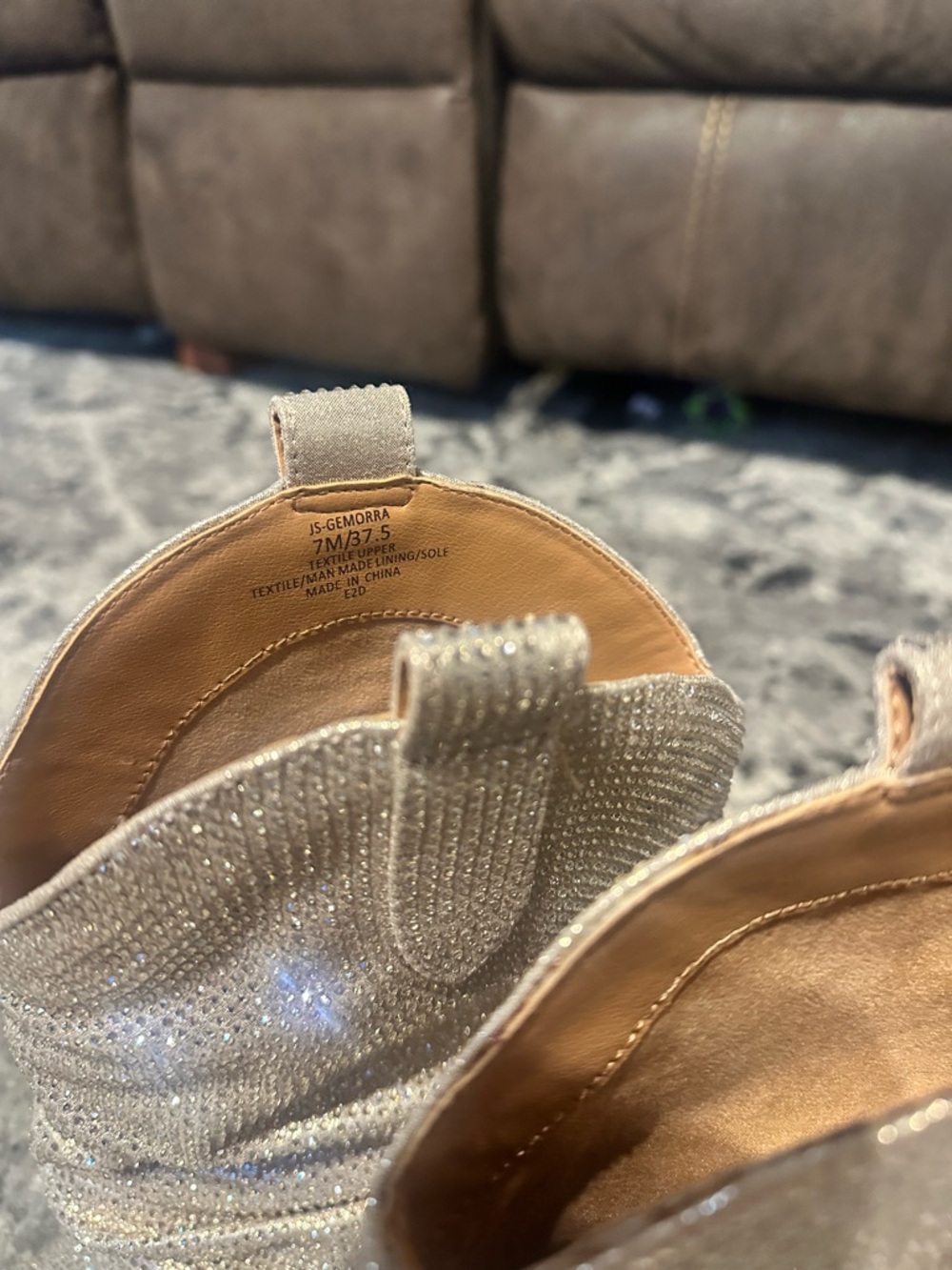 Jessica Simpson Gold Glitter Slouch Western Ankle Boots - Picture 3 of 7